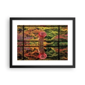 Pôster com moldura preta - No templo da natureza - 40x30 cm