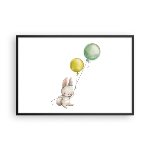 Pôster com moldura preta - Também quero voar! - 91x61 cm