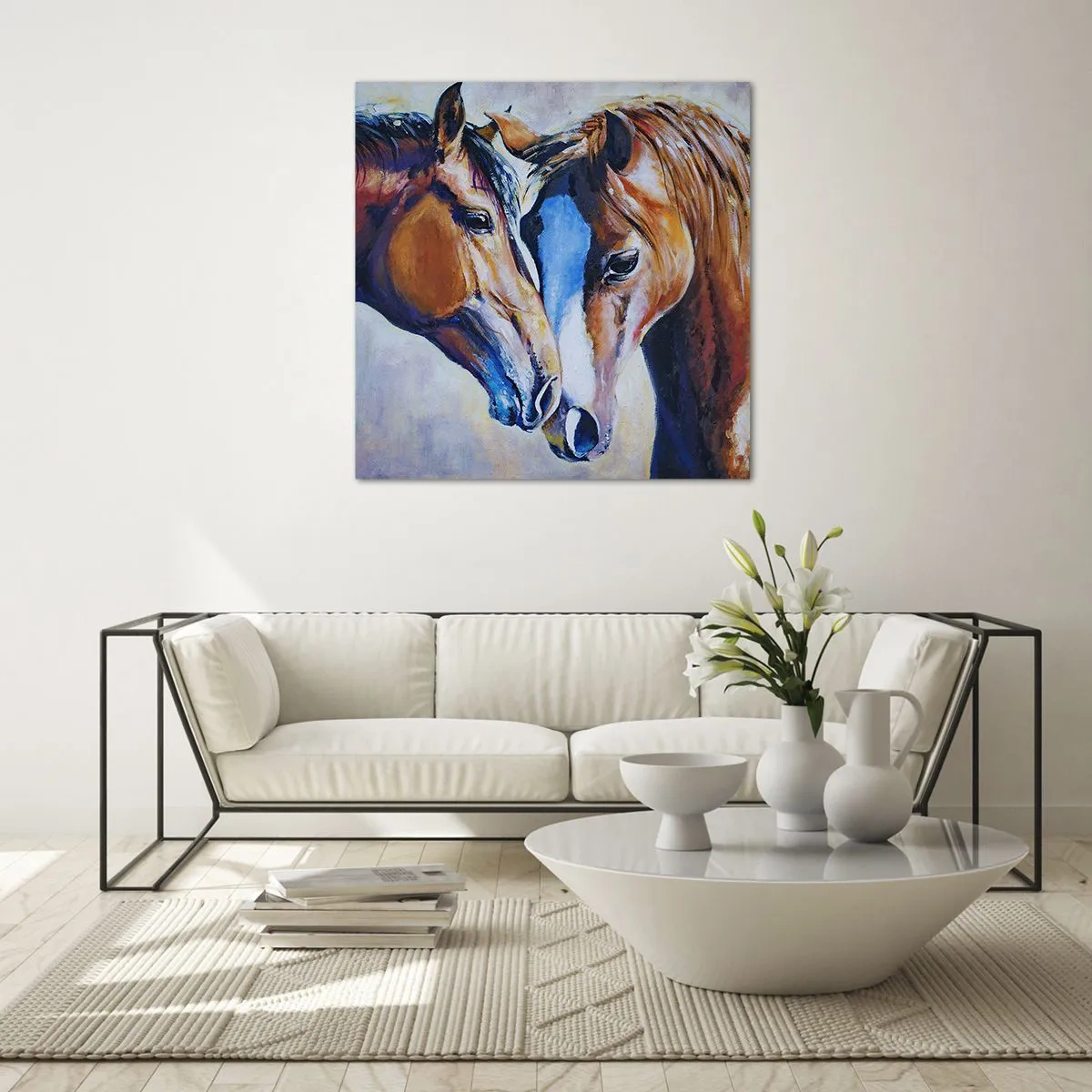 Quadro em vidro - Isso é amizade? Isso é amor? - 40x40 cm