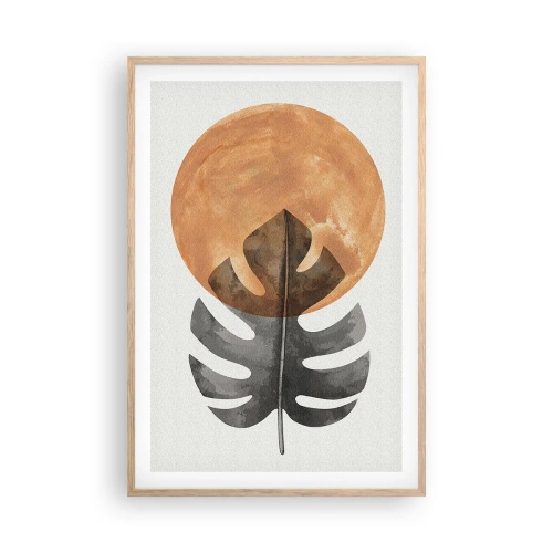 Pôster com moldura de carvalho claro - Sempre o sol - 61x91 cm