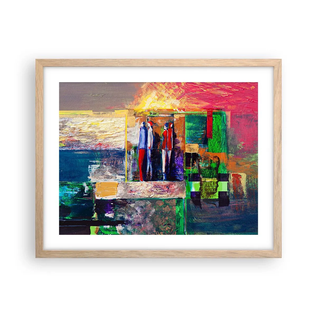 Pôster com moldura de carvalho claro - Relacionamentos e emoções - 50x40 cm