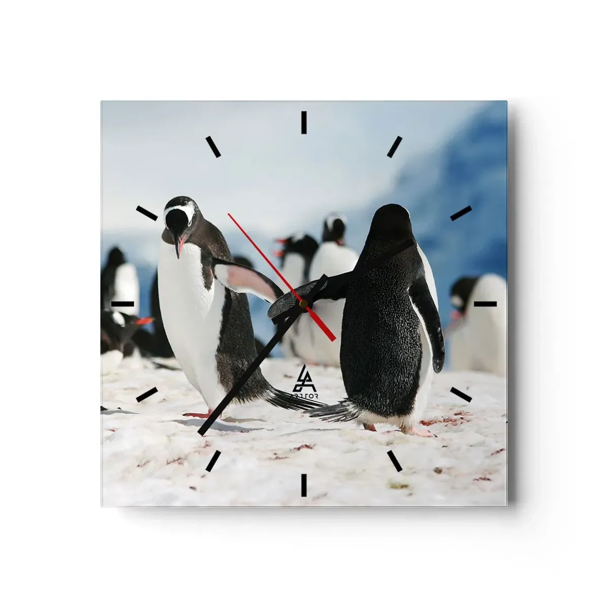 Relógio de parede - Relógio em vidro - Dança na neve - 30x30 cm