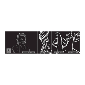 Amostra de papel de parede autocolante Deluxe Sticker - A beleza floresce em silêncio - Mulher, Desenho, Linha - 100x30 cm