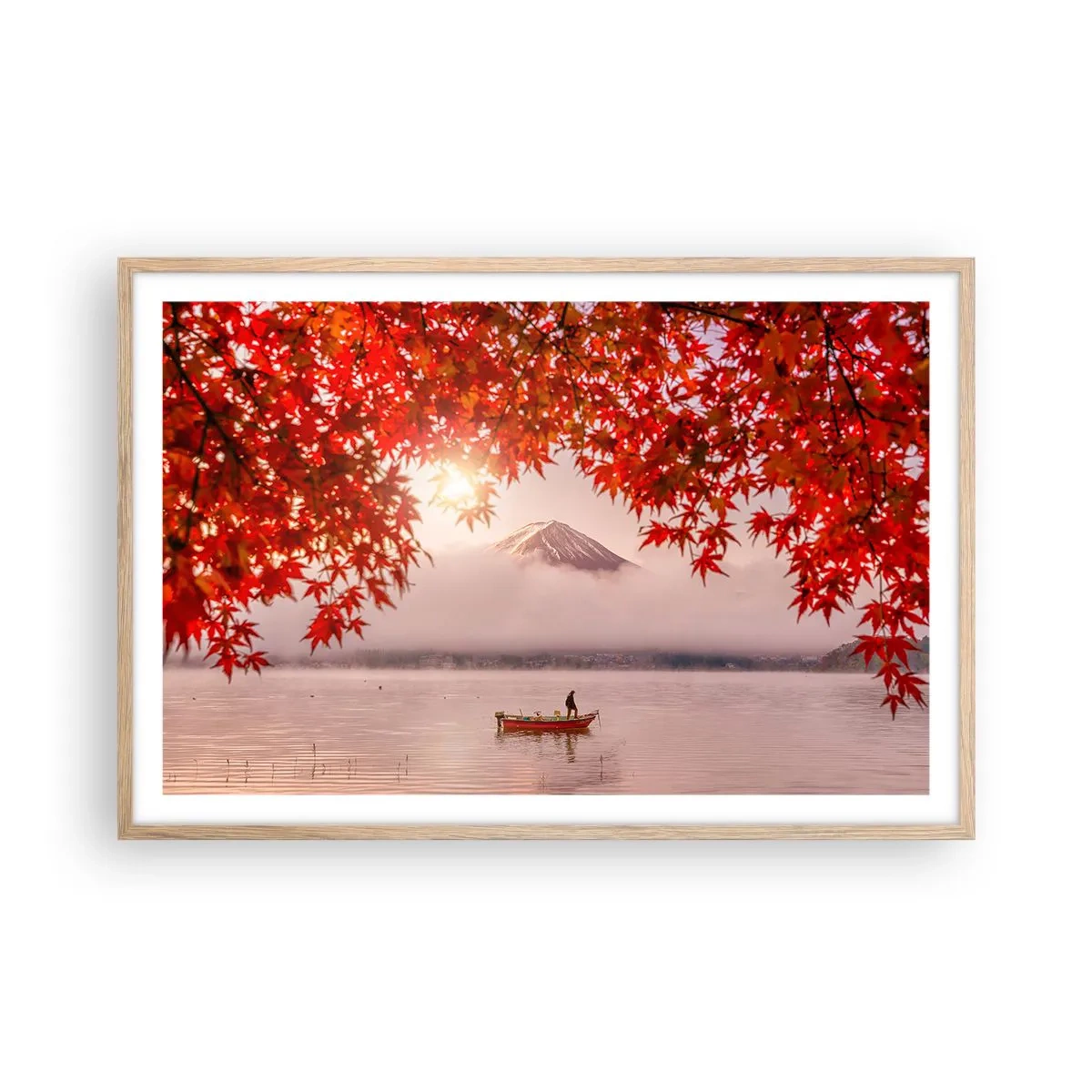 Pôster com moldura de carvalho claro - No clima japonês - 91x61 cm