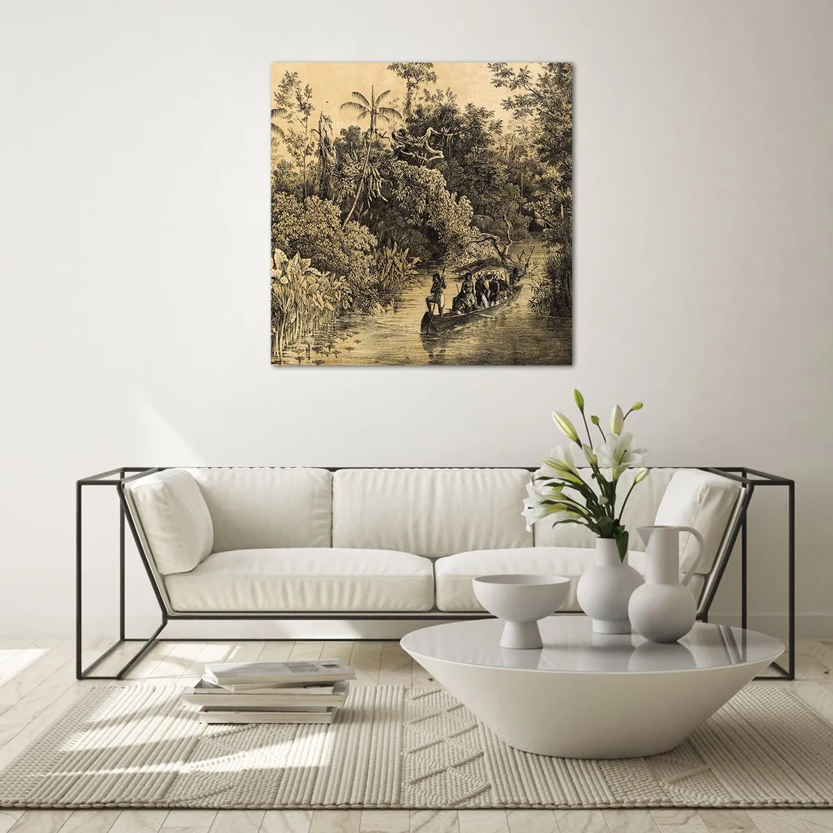 Quadro em vidro - Viagem à fonte - 50x50 cm