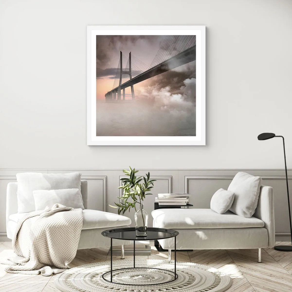 Pôster em moldura branca - No rio que não existe - 60x60 cm