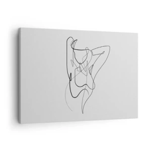 Quadro em tela - Contorno minimalista de uma silhueta feminina - 70x50cm - Que tipo de pessoa é realmente... - Decoração de parede moderna para a sala de estar e quarto ARTTOR