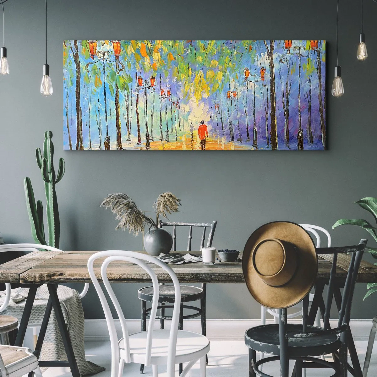 Quadro em tela - Canto nocturno da chuva - 100x40 cm