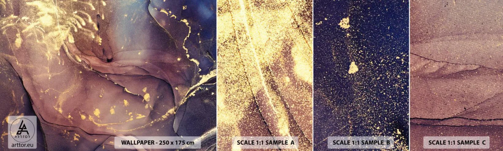 Amostra de papel de parede autocolante Deluxe Sticker - Matéria e espírito - Abstração, Pedaço, Padrão Moderno - 100x30 cm