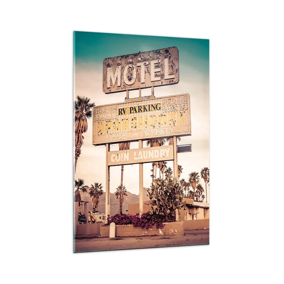 Quadro em vidro - O tempo parou aqui - 70x100 cm