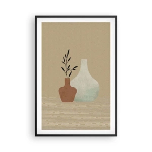 Pôster com moldura preta - O vaso e sua ideia - 61x91 cm