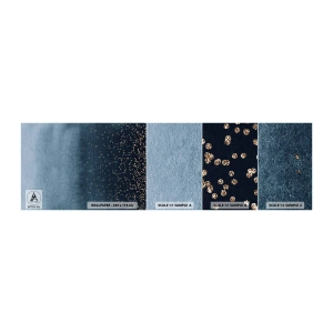 Amostra de papel de parede autocolante Deluxe Sticker - Composição – fases azuis - Abstração, Pedaço, Projeto - 100x30 cm
