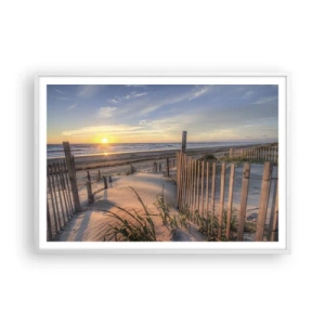 Pôster em moldura branca - Brilho e sombra do vento - 100x70 cm