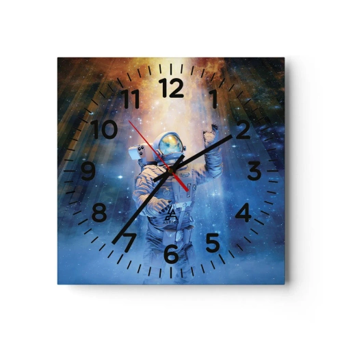 Relógio de parede - Relógio em vidro - Finalmente chegamos - 30x30 cm