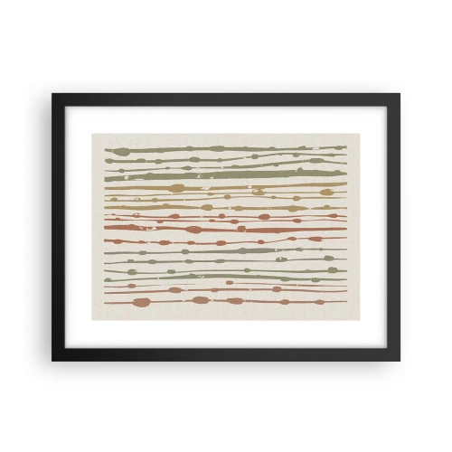 Pôster com moldura preta - Notação musical de cores - 40x30 cm