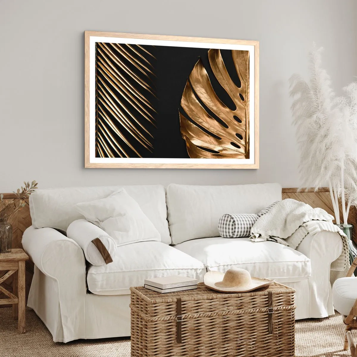 Pôster com moldura de carvalho claro - Diferentes e igualmente caros - 100x70 cm