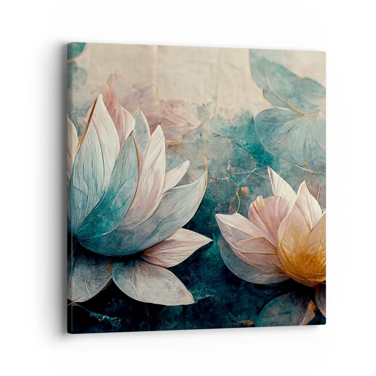 Quadro em tela - Estrelas do lago - 40x40 cm