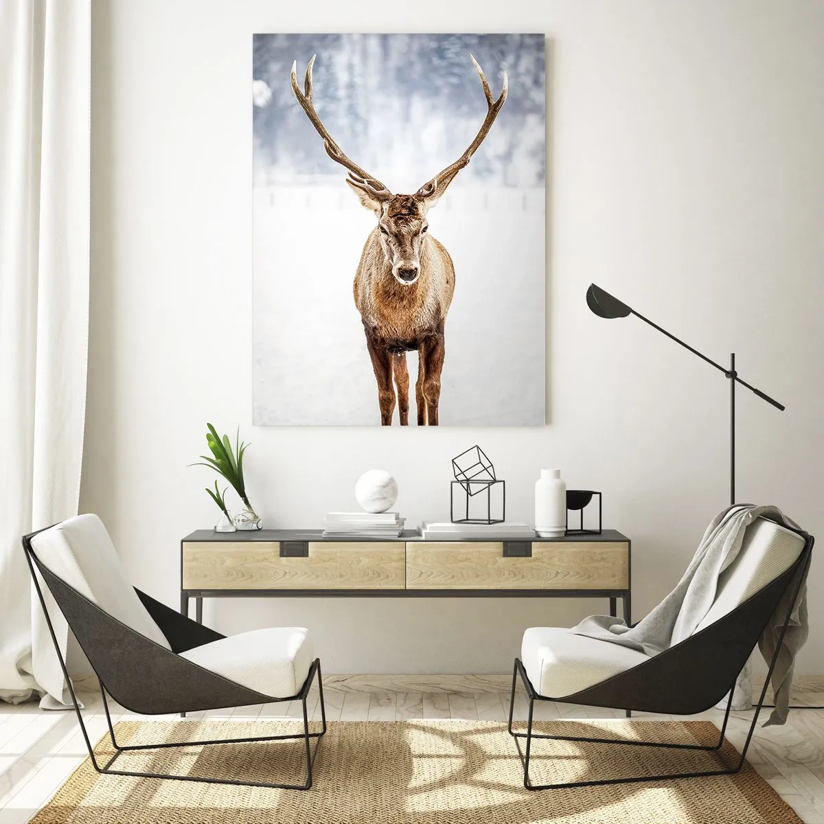 Quadro em vidro - Direto da névoa de neve - 50x70 cm