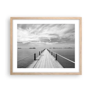 Pôster com moldura de carvalho claro - Talvez uma viagem... - 50x40 cm