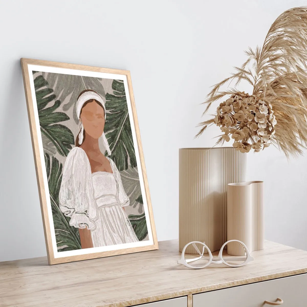 Pôster com moldura de carvalho claro - Retrato exótico - 70x100 cm