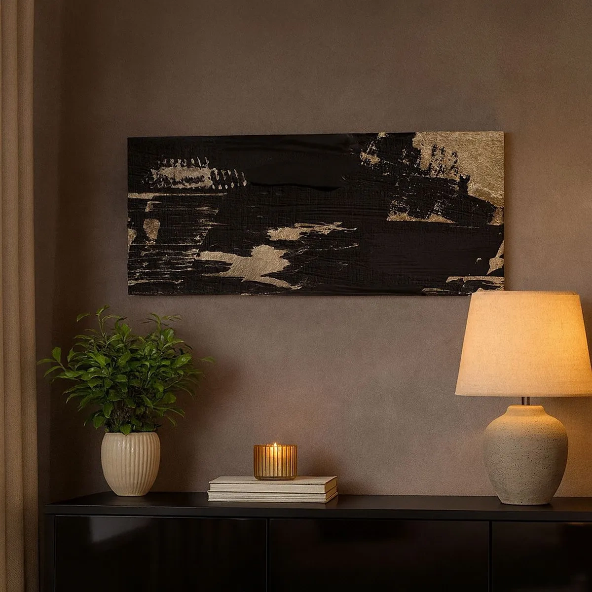 Quadro em tela - Rastro de toque - 100x40 cm