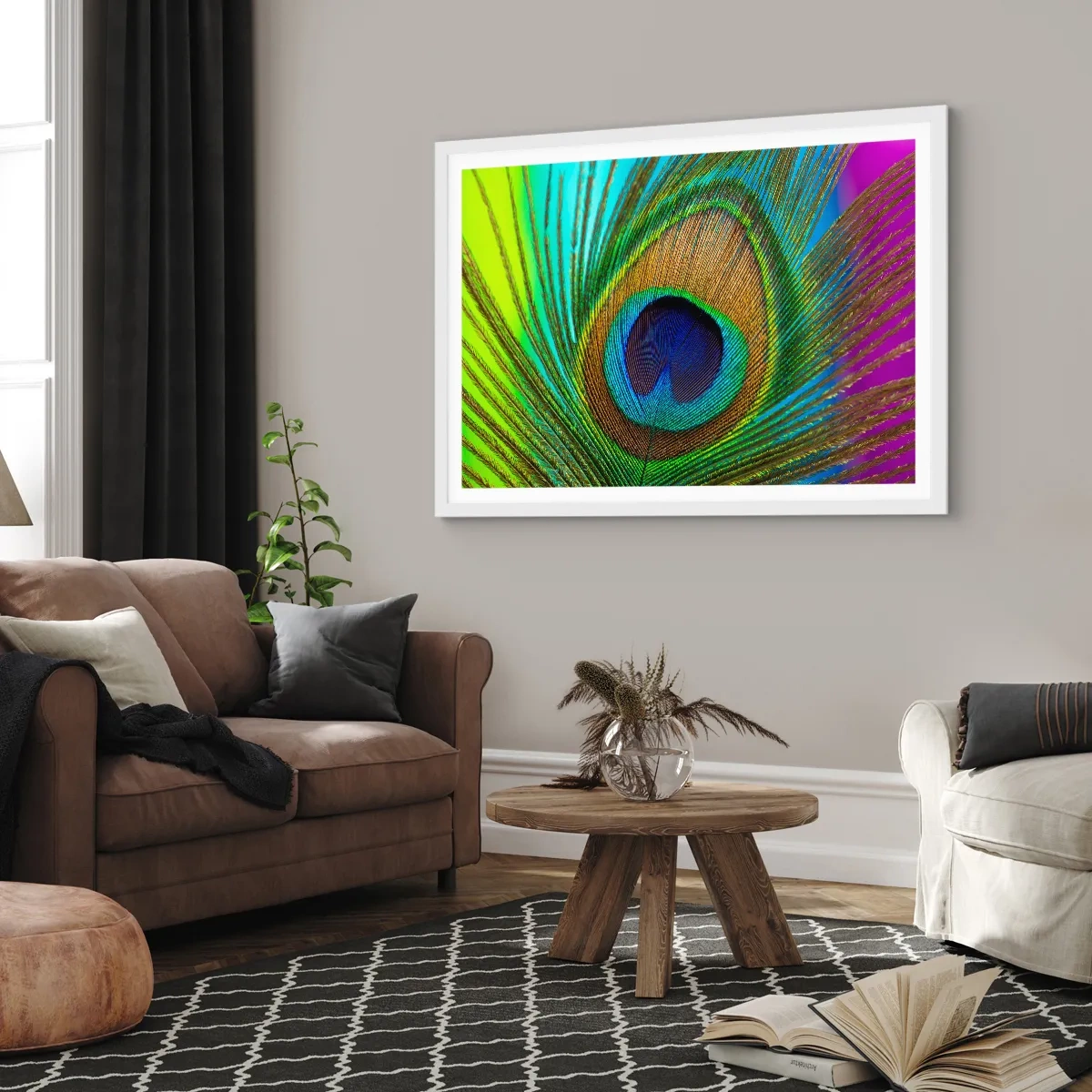 Pôster em moldura branca - Olho no olho - 91x61 cm