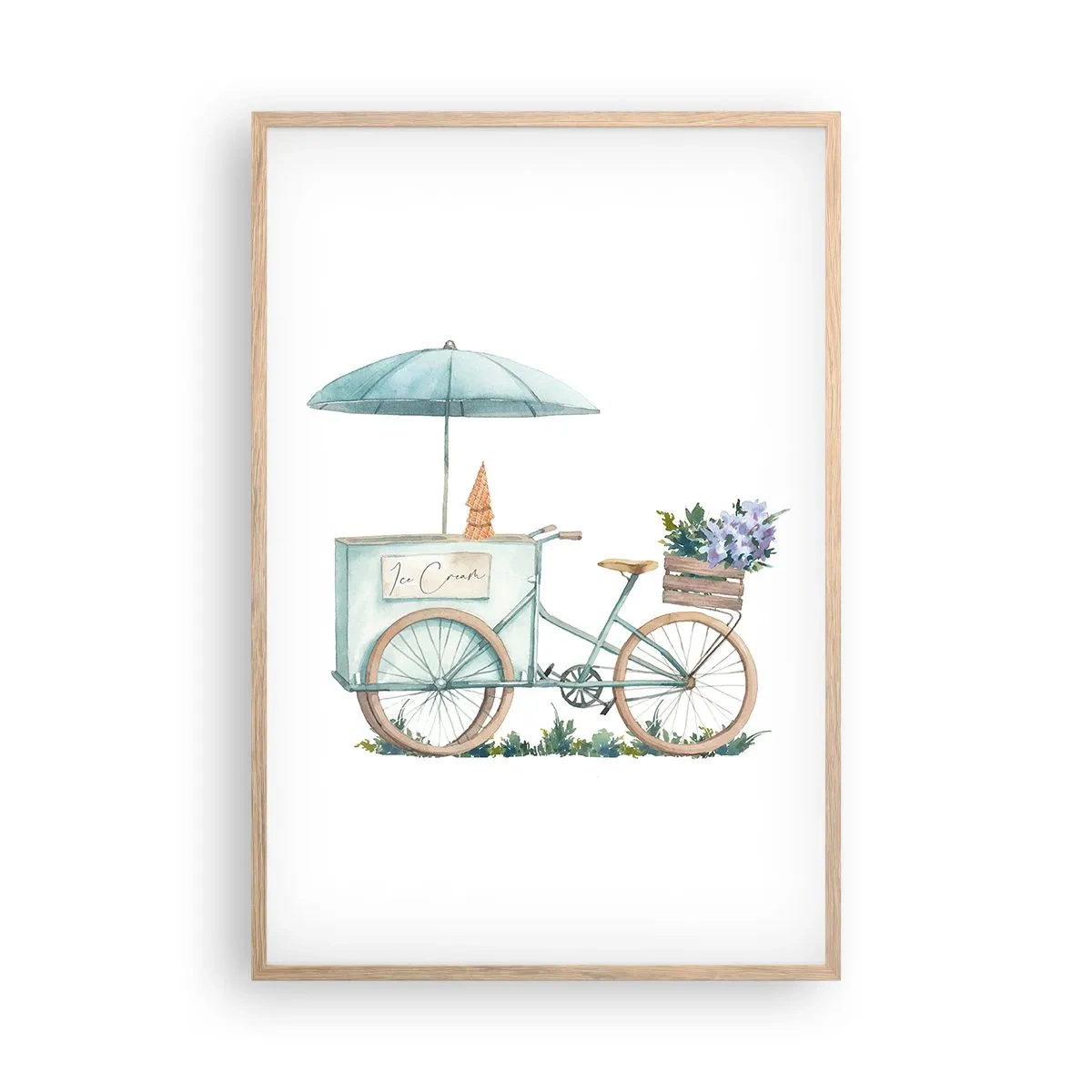 Pôster com moldura de carvalho claro - Doce lembrança do verão - 61x91 cm