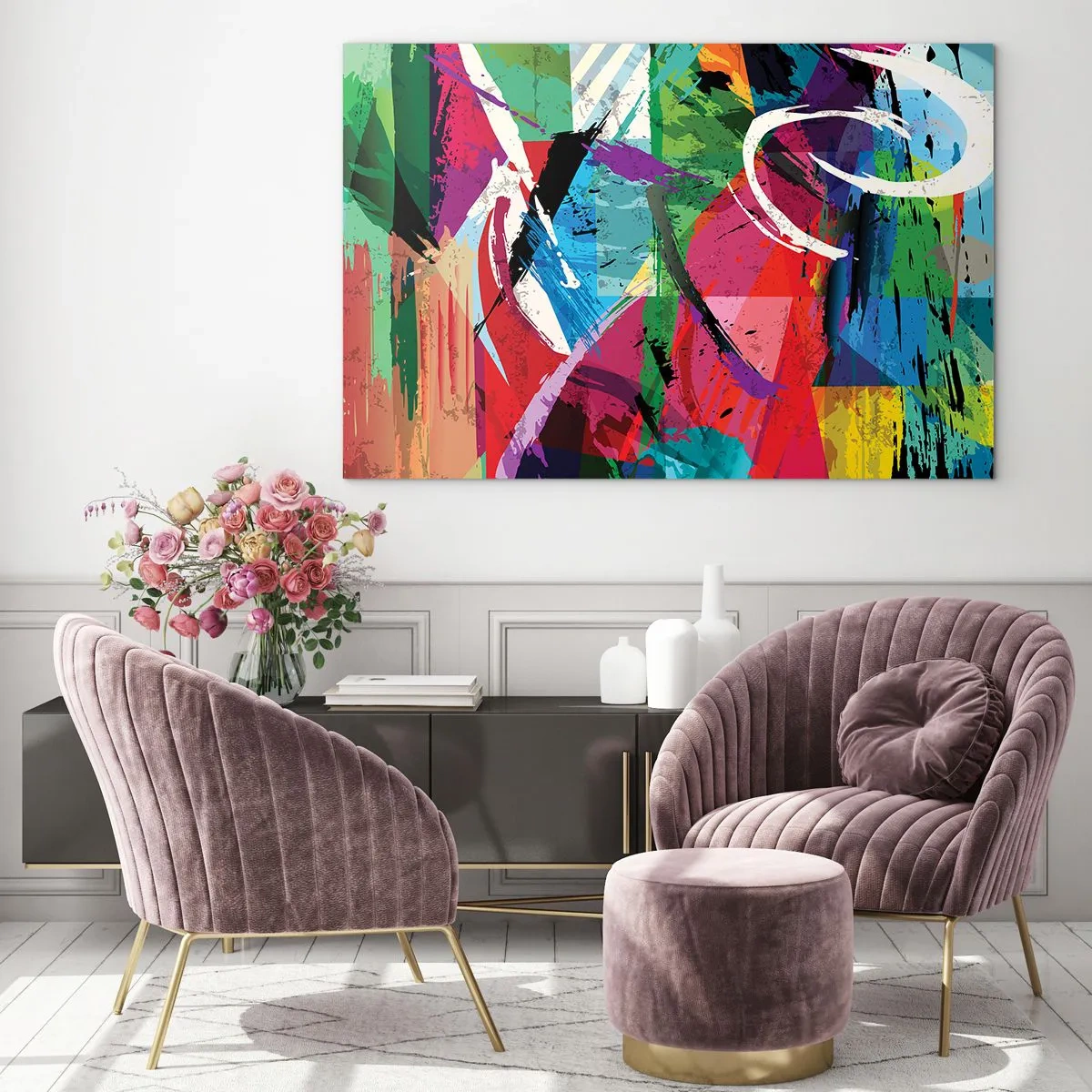 Quadro em vidro - Rápido, vivo e animado - 120x80 cm