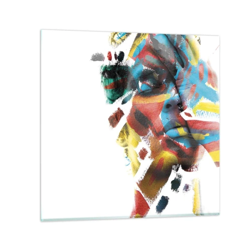 Quadro em vidro - Personalidade colorida - 30x30 cm