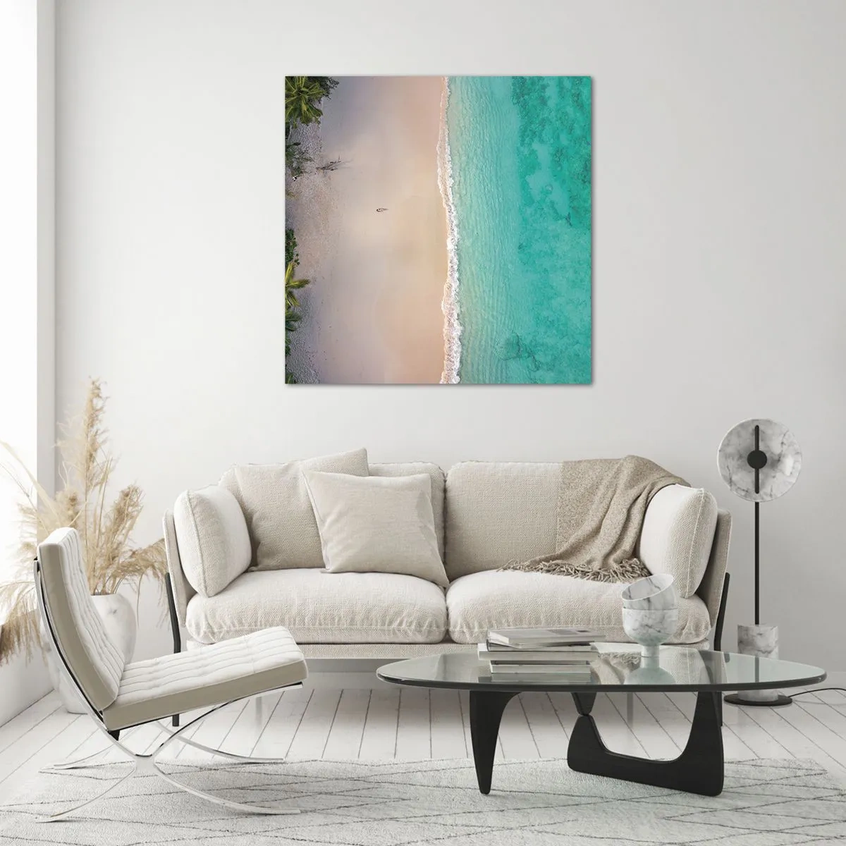 Quadro em vidro - Praia do paraíso - 70x70 cm