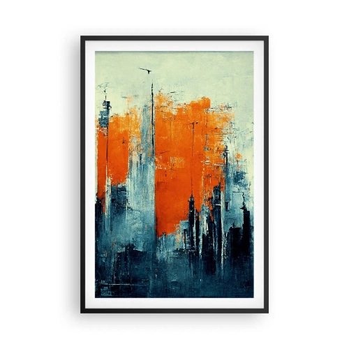 Pôster com moldura preta - Paisagem moderna - 61x91 cm