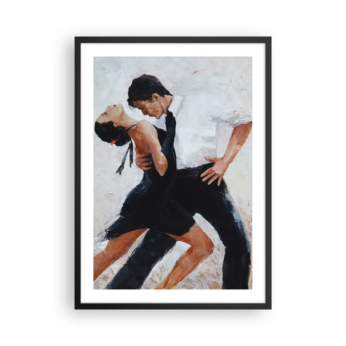 Pôster com moldura preta - Um casal dançando em uma pose dinâmica - 50x70cm - O tango dos meus sonhos  - Decoração de parede moderna para a sala de estar e quarto ARTTOR