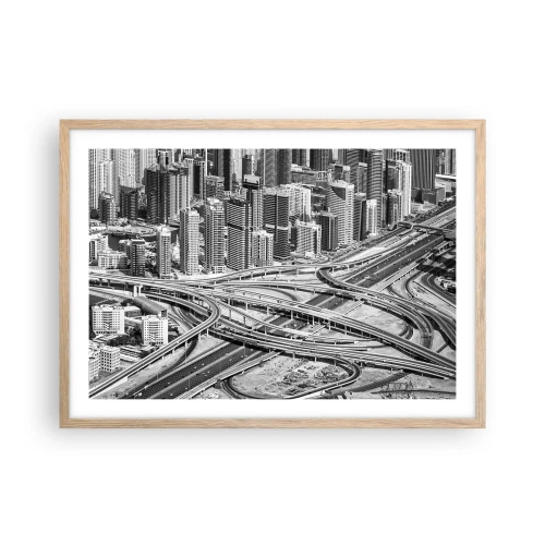Pôster com moldura de carvalho claro - Dubai – uma cidade impossível - 70x50 cm
