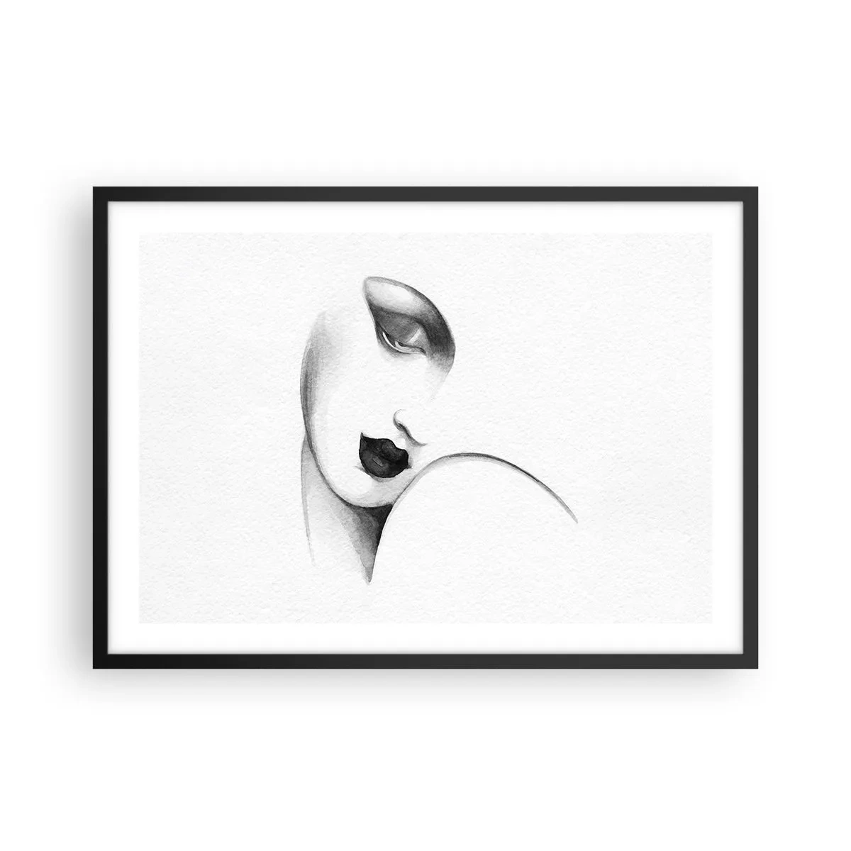 Pôster com moldura preta - No estilo de Łempicka - 70x50 cm