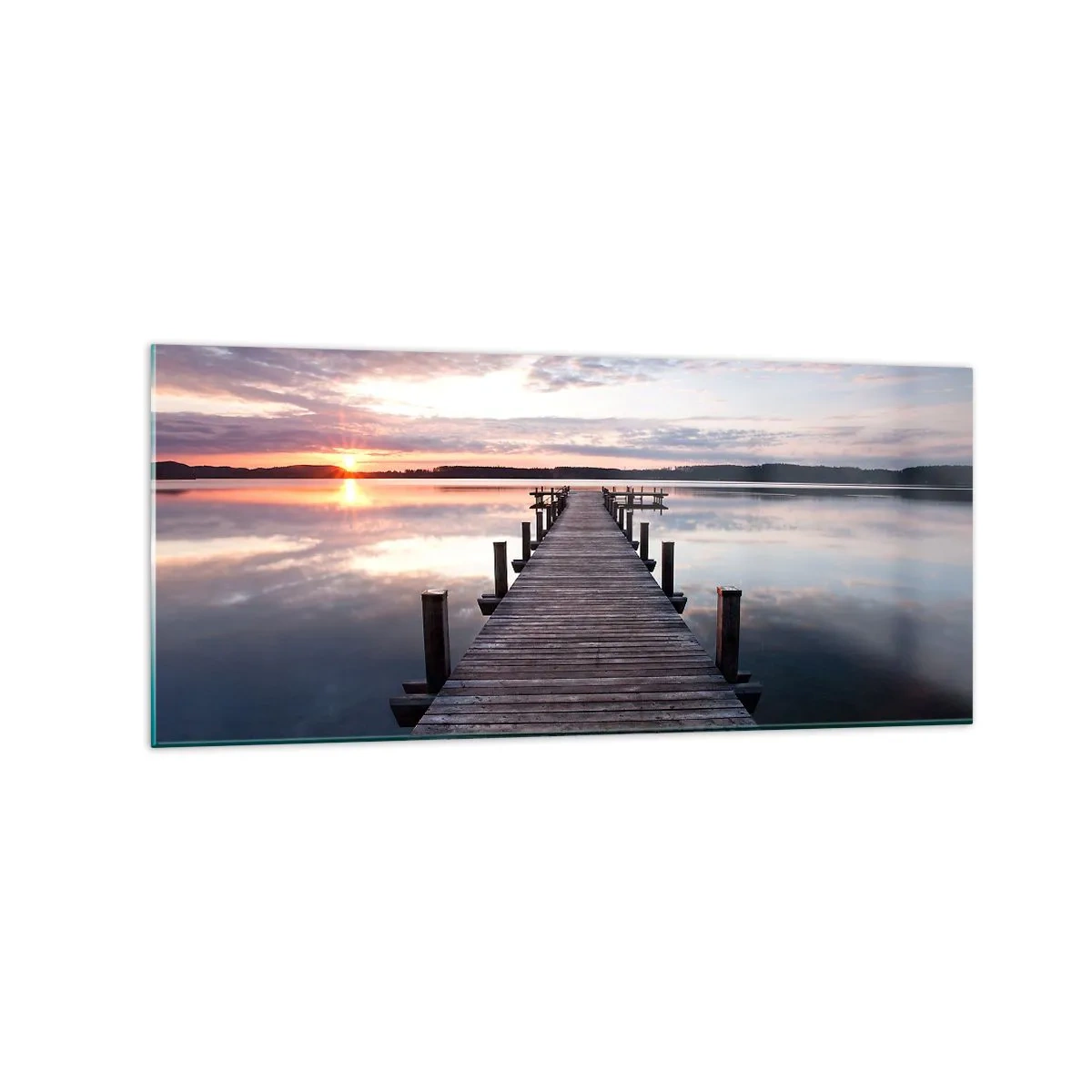 Quadro em vidro - A tranquila fronteira do dia e da noite - 120x50 cm