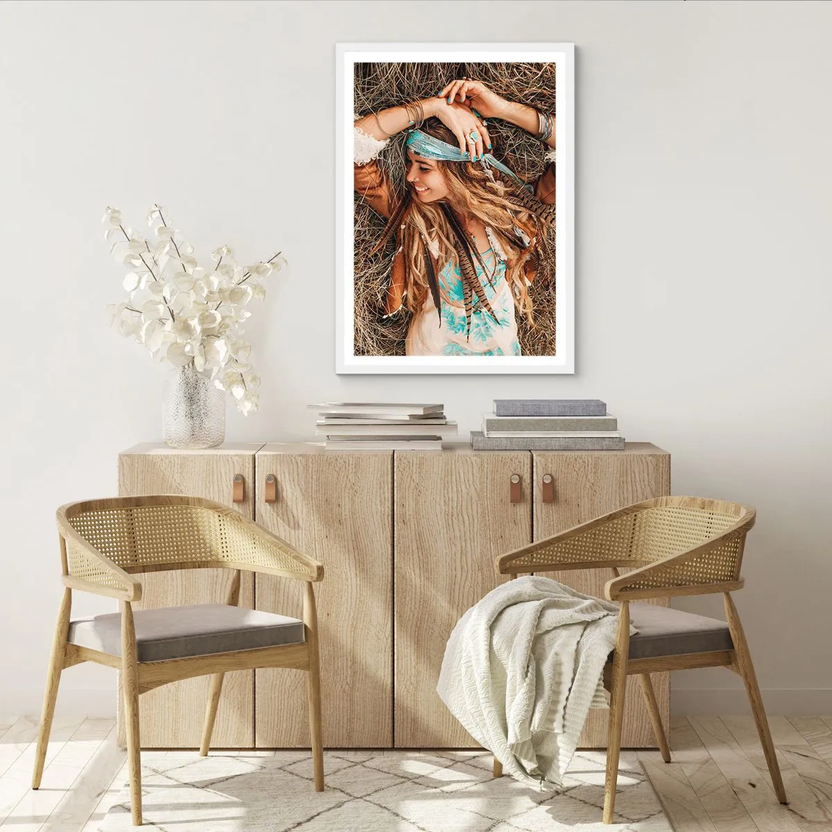 Pôster em moldura branca - A caminho do verão do amor - 61x91 cm