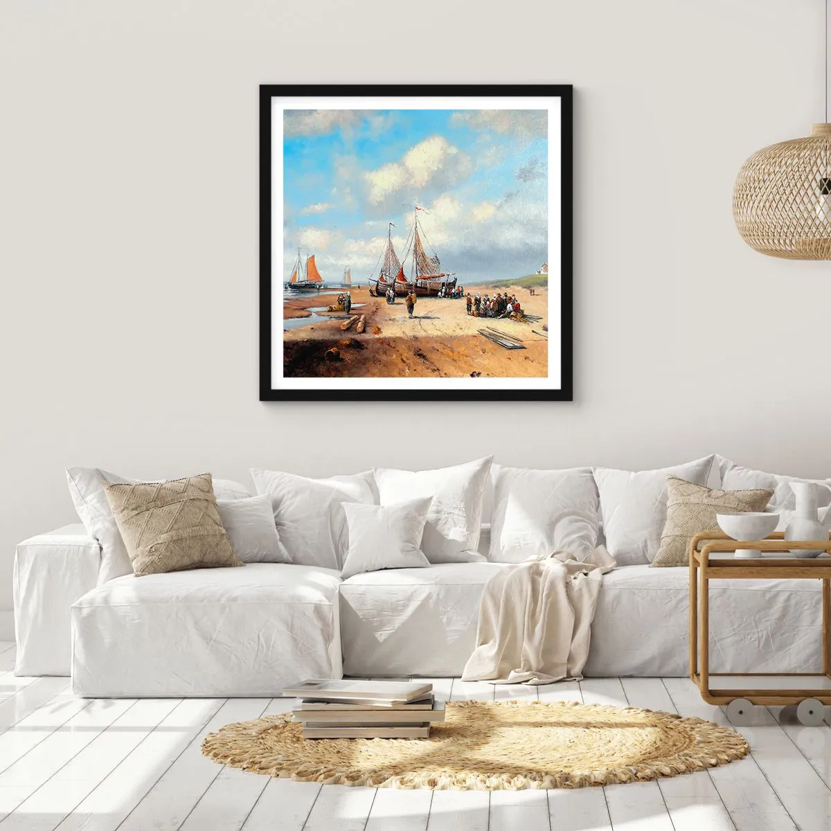 Pôster com moldura preta - Pós-caça bem-sucedida - 50x50 cm