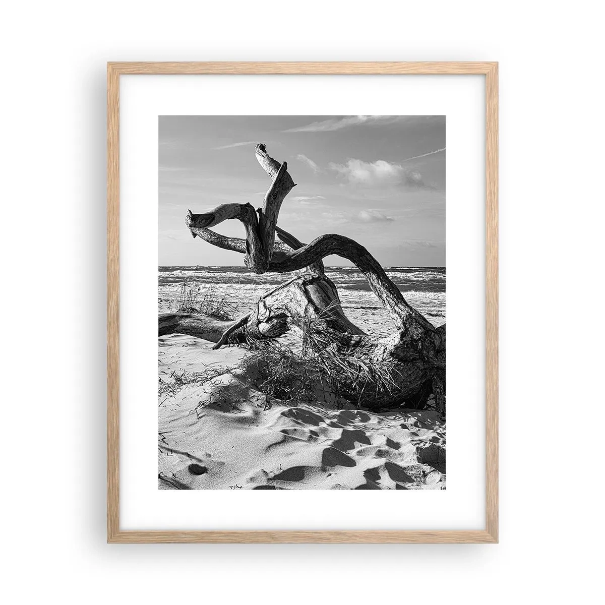 Pôster com moldura de carvalho claro - Escultura do mar - 40x50 cm
