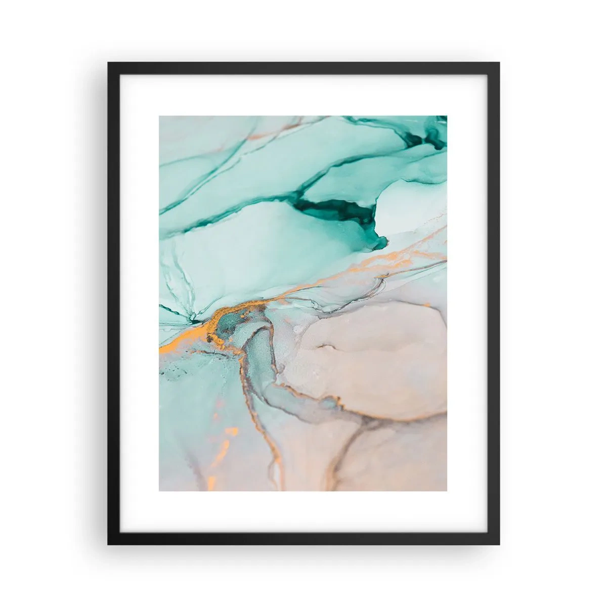 Pôster com moldura preta - Dança das formas e cores - 40x50 cm