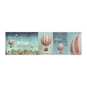 Amostra de papel de parede Premium Canvas - Livres da azáfama da vida - Abstração, Viagem, Voo de balão - 100x30 cm