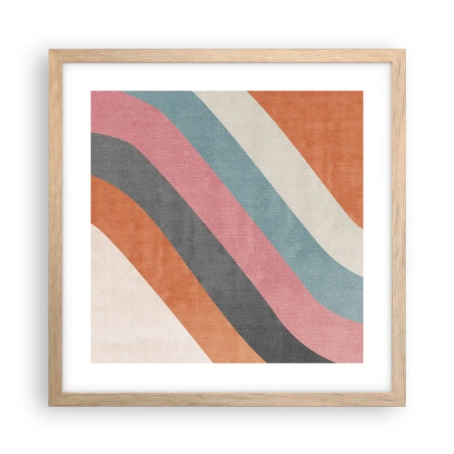 Pôster com moldura de carvalho claro - Composição diagonal – movimento - 40x40 cm