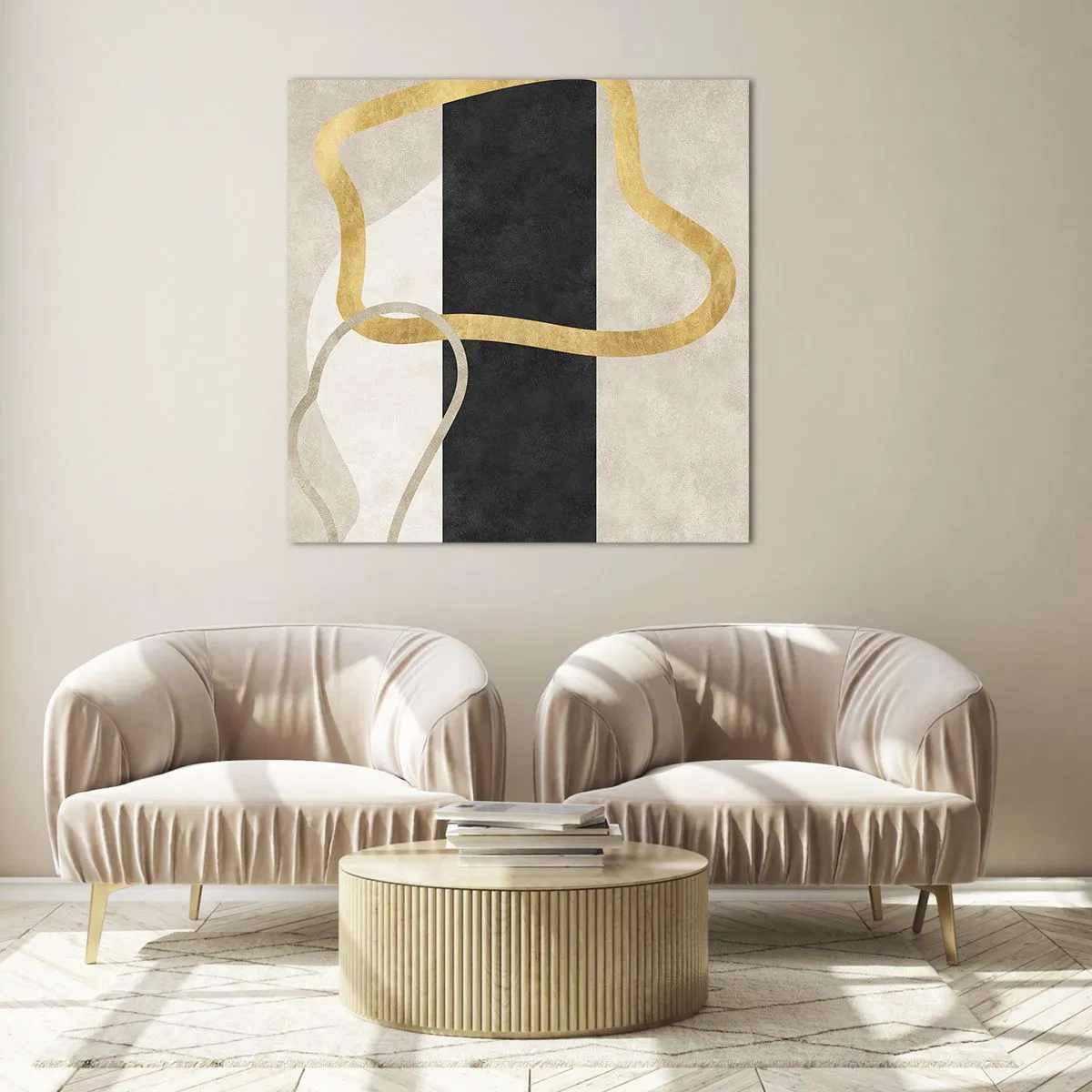 Quadro em vidro - Formas em loop - 60x60 cm