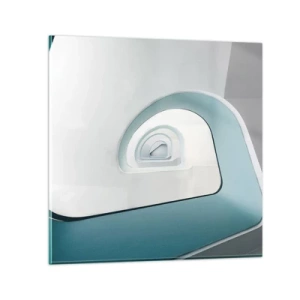 Quadro em vidro - Para o fundo do azul - 70x70 cm