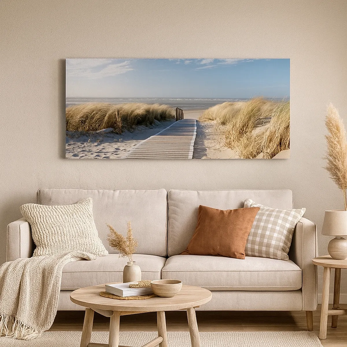 Quadro em tela - Atrás da duna, ao som da relva - 30x30 cm