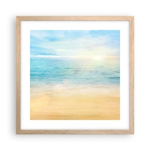 Pôster com moldura de carvalho claro - Grande azul - 40x40 cm