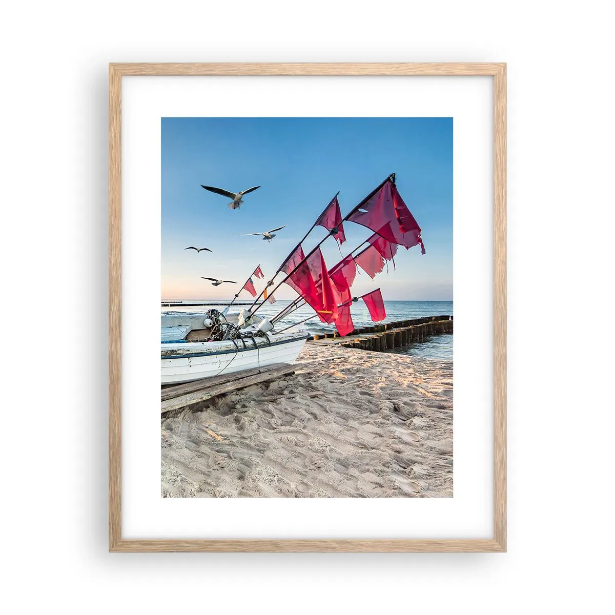 Pôster com moldura de carvalho claro - Um merecido descanso - 40x50 cm