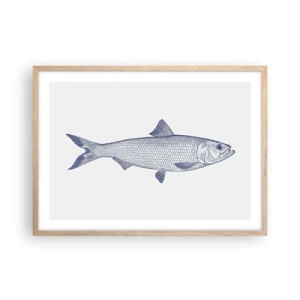 Pôster com moldura de carvalho claro - Saudações dos mares do norte - 70x50 cm