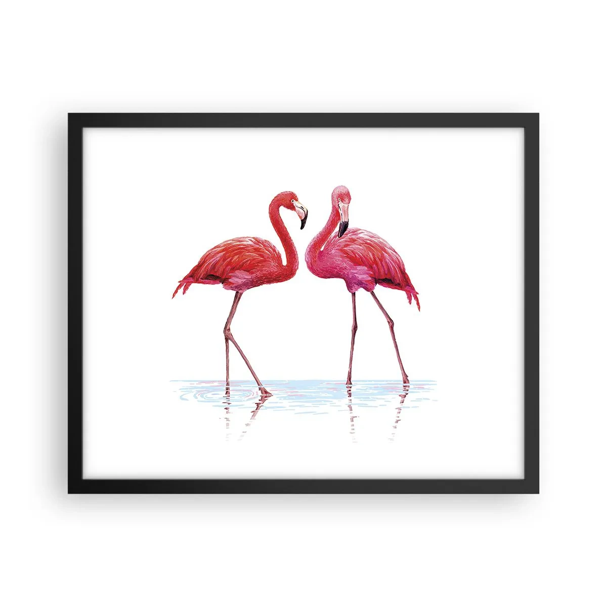 Pôster com moldura preta - Rosa randez-vous - 50x40 cm