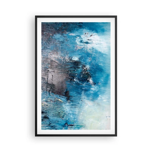 Pôster com moldura preta - Rapsódia em azul - 61x91 cm