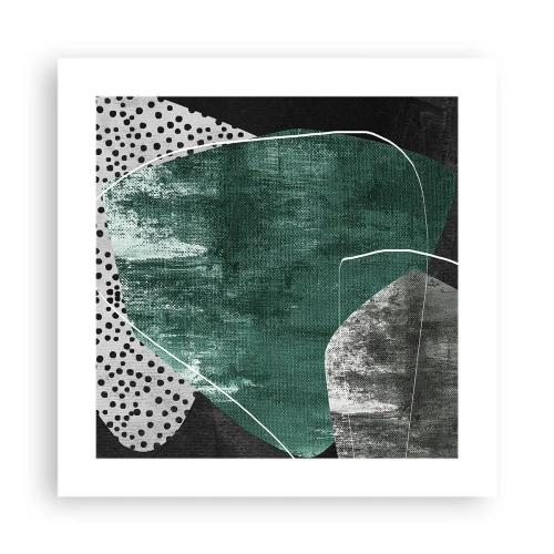 Pôster - Abstração colorida com folha de ouro - 40x40 cm